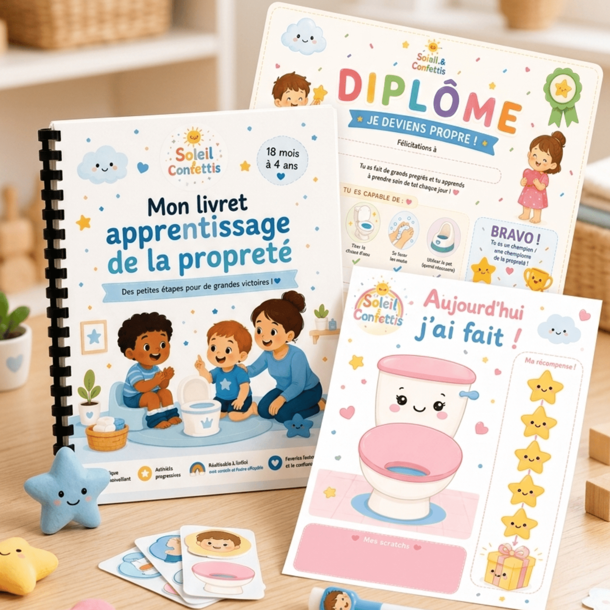 Mon kit apprentissage de la propreté - 18 mois à 4 ans - Soleil&Confettis